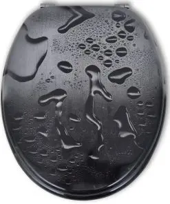 vidaXL Toilet Seats with Hard Close Lids 2 pcs MDF Water