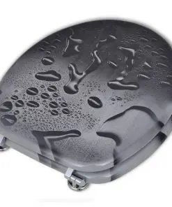 vidaXL Toilet Seats with Hard Close Lids 2 pcs MDF Water