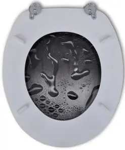 vidaXL Toilet Seats with Hard Close Lids 2 pcs MDF Water