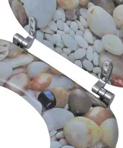 vidaXL Toilet Seats with Hard Close Lids 2 pcs MDF Pebbles