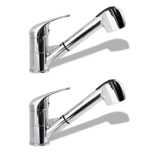 vidaXL Kitchen Mixer Taps 2 pcs Chrome
