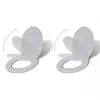 vidaXL Toilet Seats with Soft Close Lids 2 pcs Plastic White vidaXL Toilet Seats with Soft Close Lids 2 pcs Plastic White