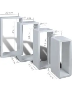 vidaXL Wall Cube Shelves 8 pcs White