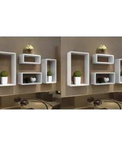 vidaXL Wall Cube Shelves 8 pcs White