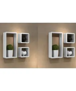 vidaXL Wall Cube Shelves 6 pcs White