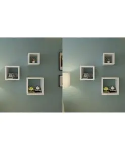 vidaXL Wall Cube Shelves 6 pcs White