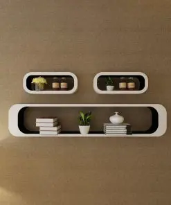 vidaXL Wall Cube Shelves 6 pcs Black and White