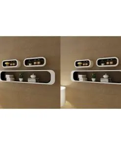 vidaXL Wall Cube Shelves 6 pcs Black and White