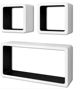 vidaXL Wall Cube Shelves 6 pcs White and Black