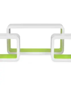 vidaXL Wall Cube Shelves 6 pcs White and Green