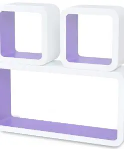 vidaXL Wall Cube Shleves 6 pcs White and Purple