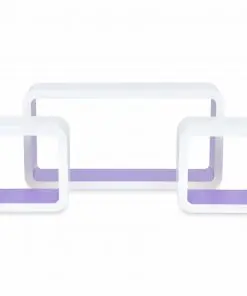 vidaXL Wall Cube Shleves 6 pcs White and Purple
