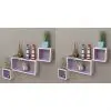 vidaXL Wall Cube Shleves 6 pcs White and Purple
