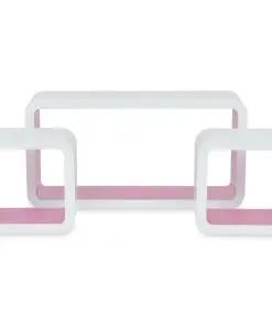vidaXL Wall Cube Shelves 6 pcs White and Pink