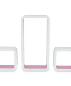 vidaXL Wall Cube Shelves 6 pcs White and Pink