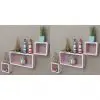 vidaXL Wall Cube Shelves 6 pcs White and Pink