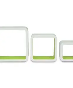 vidaXL Wall Cube Shelves 6 pcs White and Green
