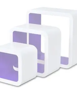 vidaXL Wall Cube Shelves 6 pcs White and Purple