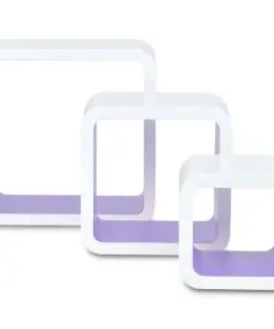 vidaXL Wall Cube Shelves 6 pcs White and Purple