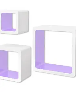 vidaXL Wall Cube Shelves 6 pcs White and Purple