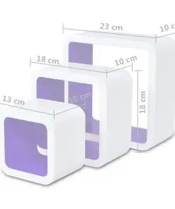 vidaXL Wall Cube Shelves 6 pcs White and Purple