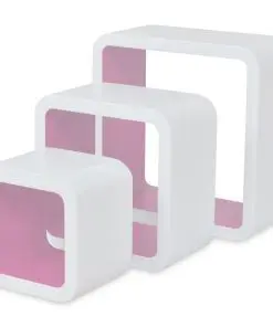vidaXL Wall Cube Shelves 6 pcs White and Pink
