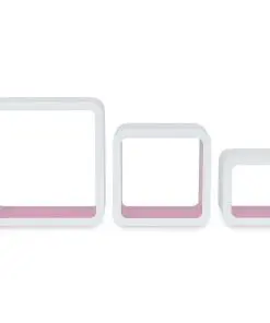 vidaXL Wall Cube Shelves 6 pcs White and Pink