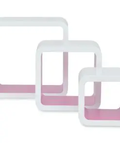 vidaXL Wall Cube Shelves 6 pcs White and Pink