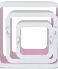 vidaXL Wall Cube Shelves 6 pcs White and Pink