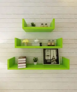 vidaXL Wall Shelves 6 pcs Green