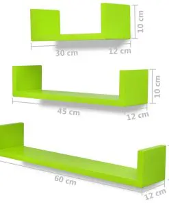 vidaXL Wall Shelves 6 pcs Green