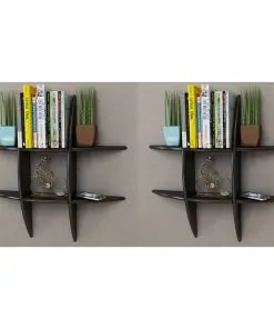 vidaXL Wall Shelves 2 pcs Black