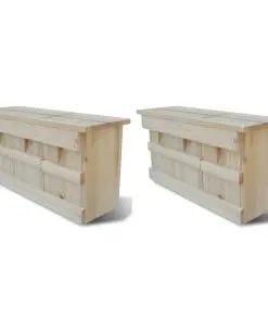 vidaXL Sparrow Houses 2 pcs Wood 44×15,5×21,5 cm