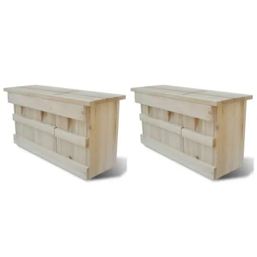 vidaXL Sparrow Houses 2 pcs Wood 44×15,5×21,5 cm