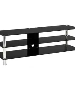 vidaXL TV Stand Black 120x40x40 cm Tempered Glass