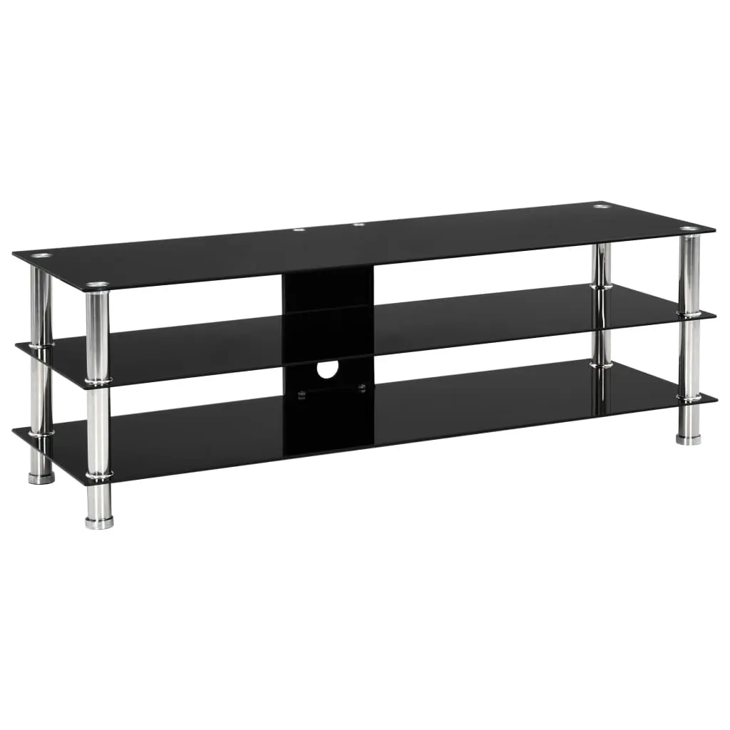vidaXL TV Stand Black 120x40x40 cm Tempered Glass