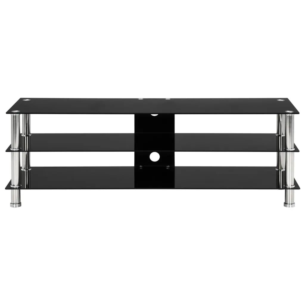 vidaXL TV Stand Black 120x40x40 cm Tempered Glass