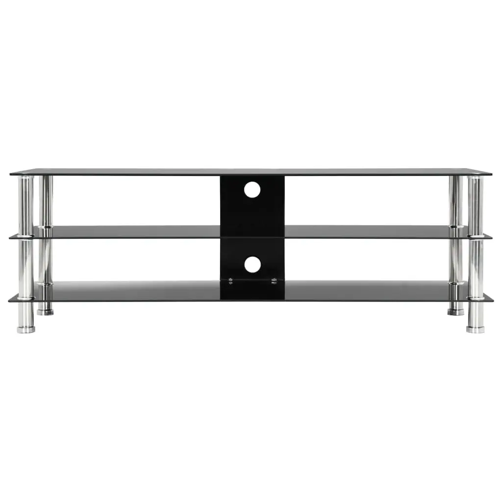 vidaXL TV Stand Black 120x40x40 cm Tempered Glass