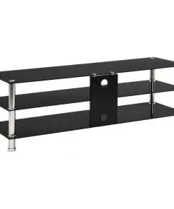 vidaXL TV Stand Black 120x40x40 cm Tempered Glass