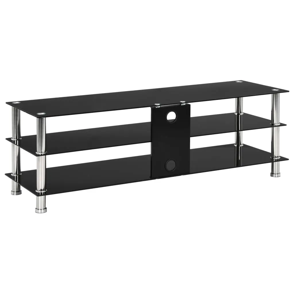 vidaXL TV Stand Black 120x40x40 cm Tempered Glass