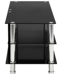 vidaXL TV Stand Black 120x40x40 cm Tempered Glass