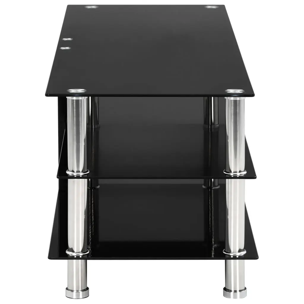 vidaXL TV Stand Black 120x40x40 cm Tempered Glass
