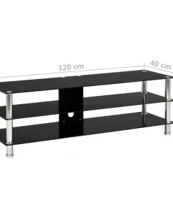 vidaXL TV Stand Black 120x40x40 cm Tempered Glass