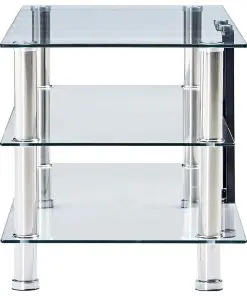 vidaXL TV Stand Transparent 150x40x40 cm Tempered Glass