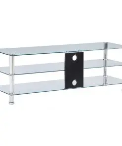 vidaXL TV Stand Transparent 120x40x40 cm Tempered Glass
