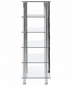 vidaXL HiFi Stand Transparent 90x40x113 cm Tempered Glass
