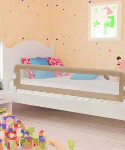 vidaXL Toddler Safety Bed Rail Taupe 180×42 cm Polyester