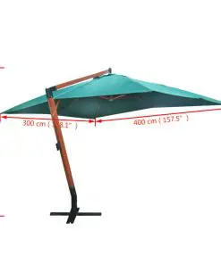 Floating Parasol Melia 300 x 400 cm Green