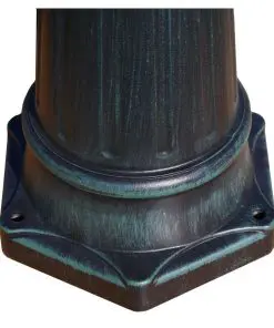 vidaXL Garden Light Post 2-arms 230 cm Dark Green/Black Aluminium