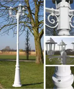 vidaXL Garden Lamp Post White 215 cm